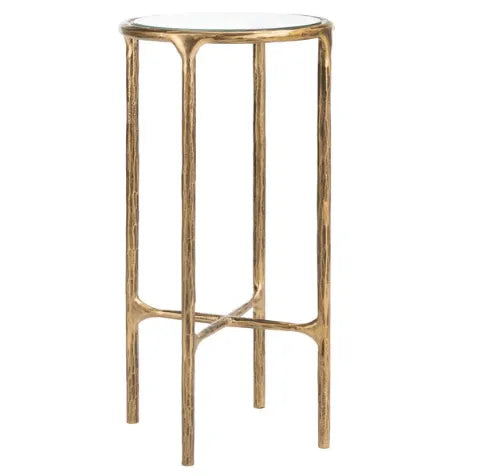 Safavieh Jessa Forged Metal Accent Table in Brass