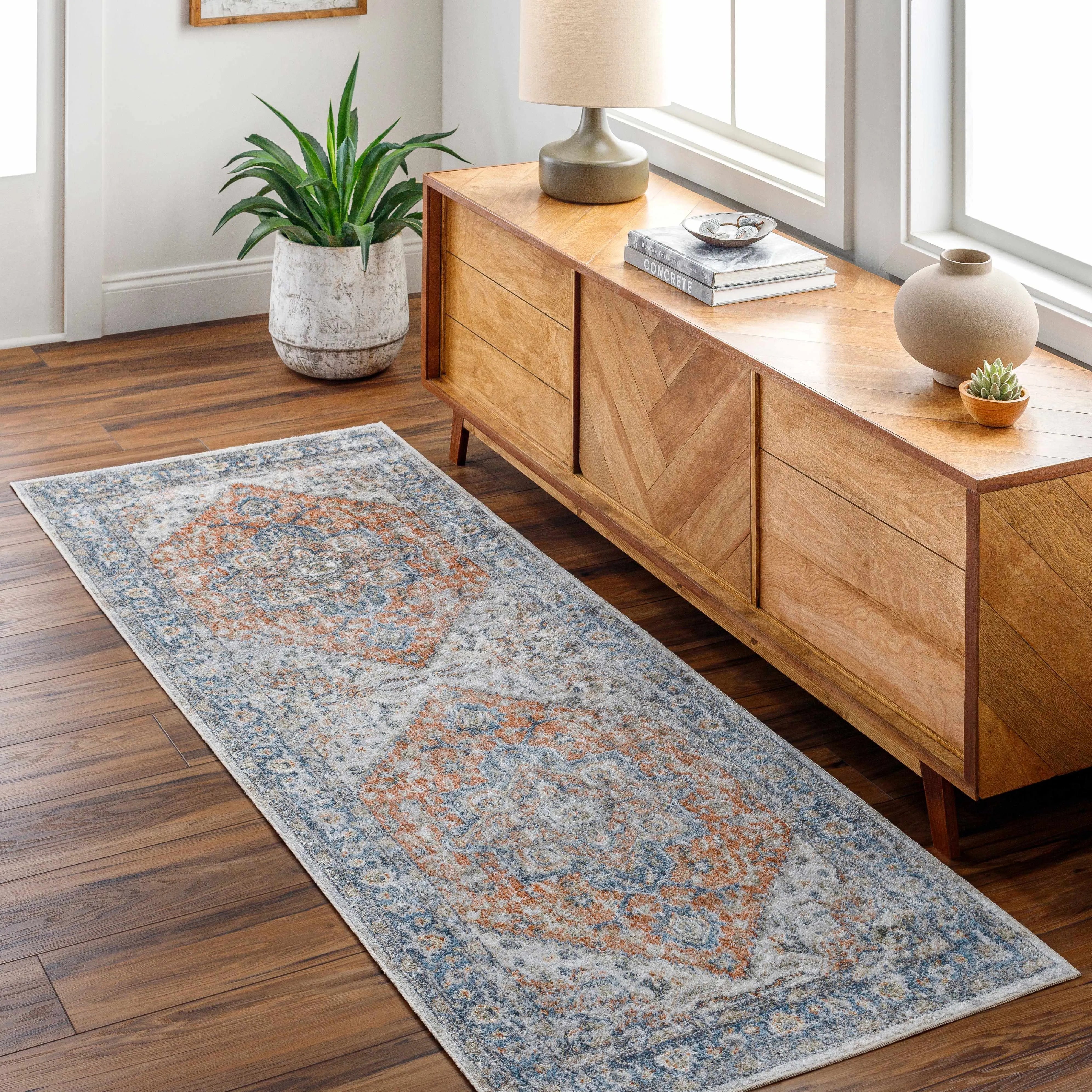 Ezri Rust Washable Area Rug