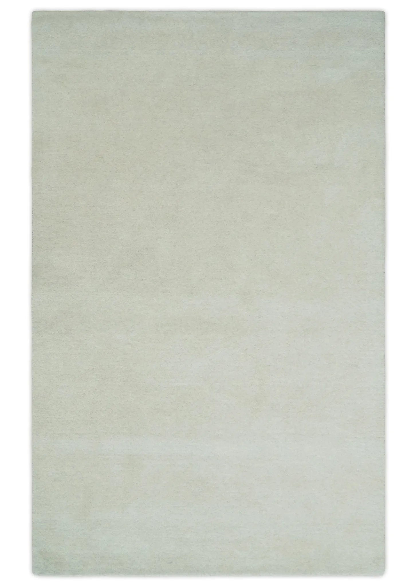 Custom Made Solid Ivory White Hand Tufted Layering Rug