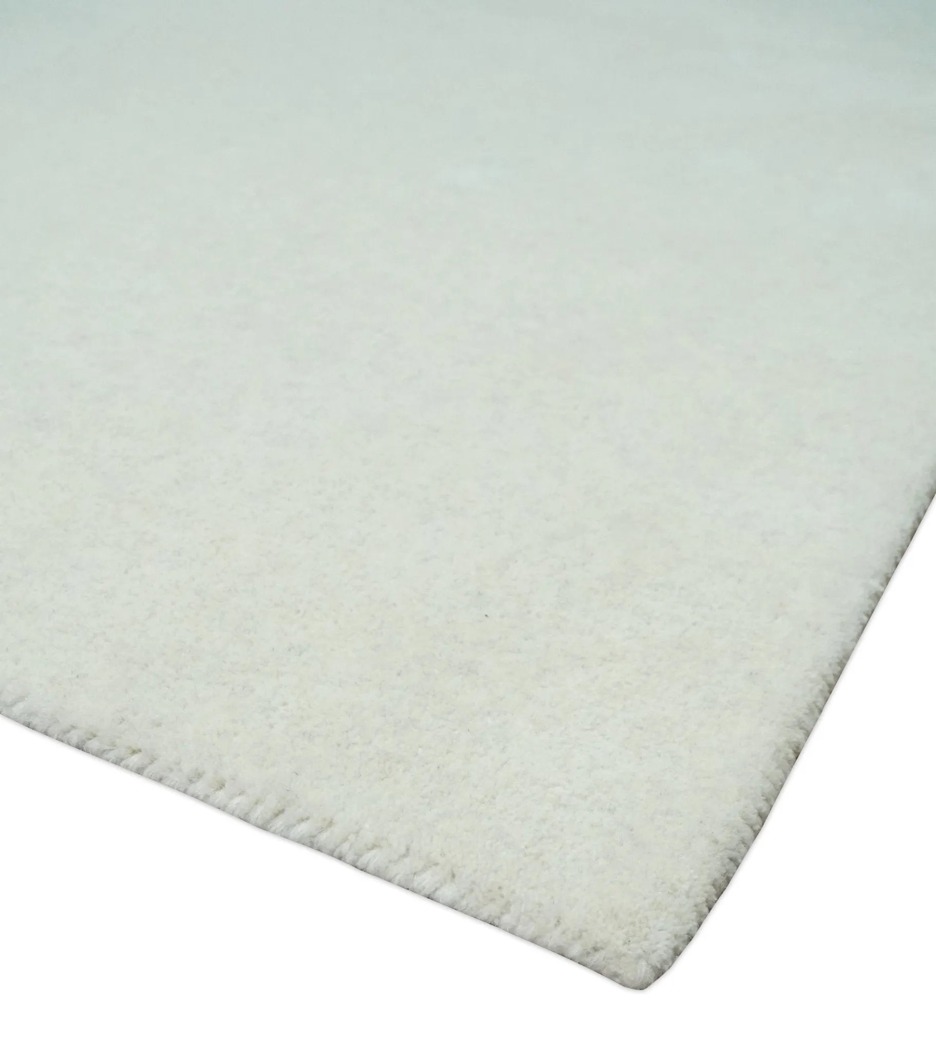 Custom Made Solid Ivory White Hand Tufted Layering Rug