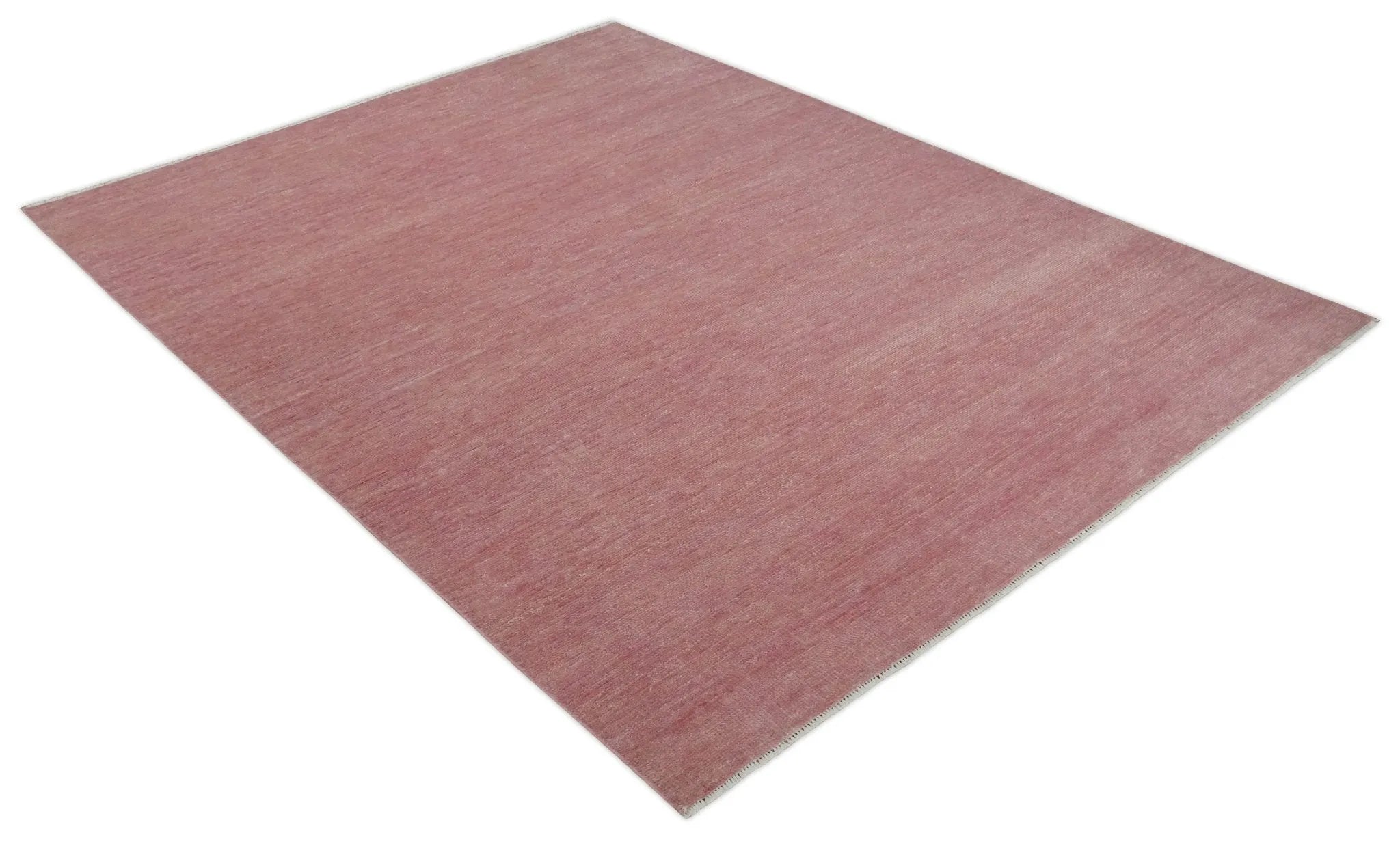 Solid Pink Custom Made Modern Contemporary Hand knotted wool Area Rug