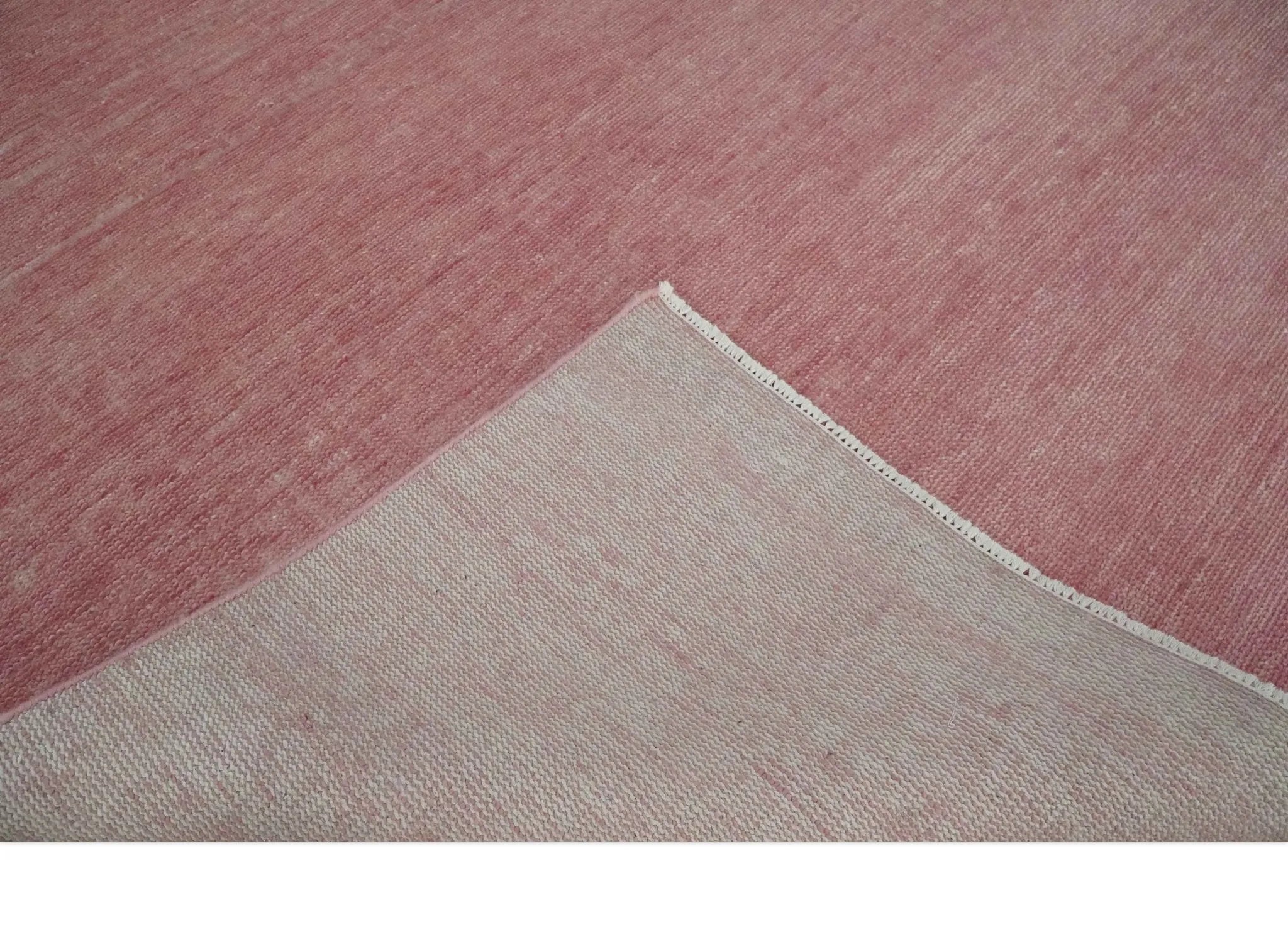 Solid Pink Custom Made Modern Contemporary Hand knotted wool Area Rug