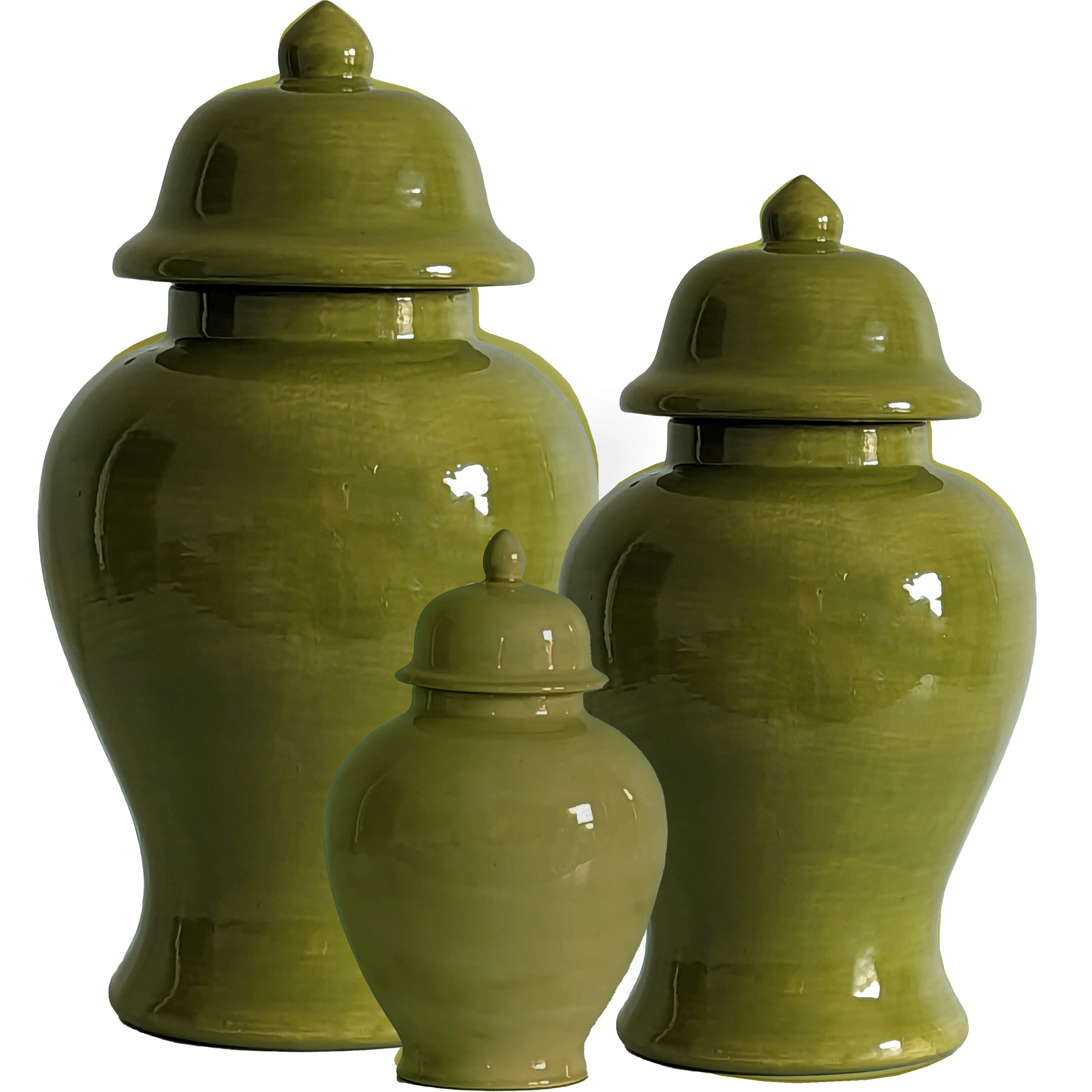 Moss Green Ginger Jars