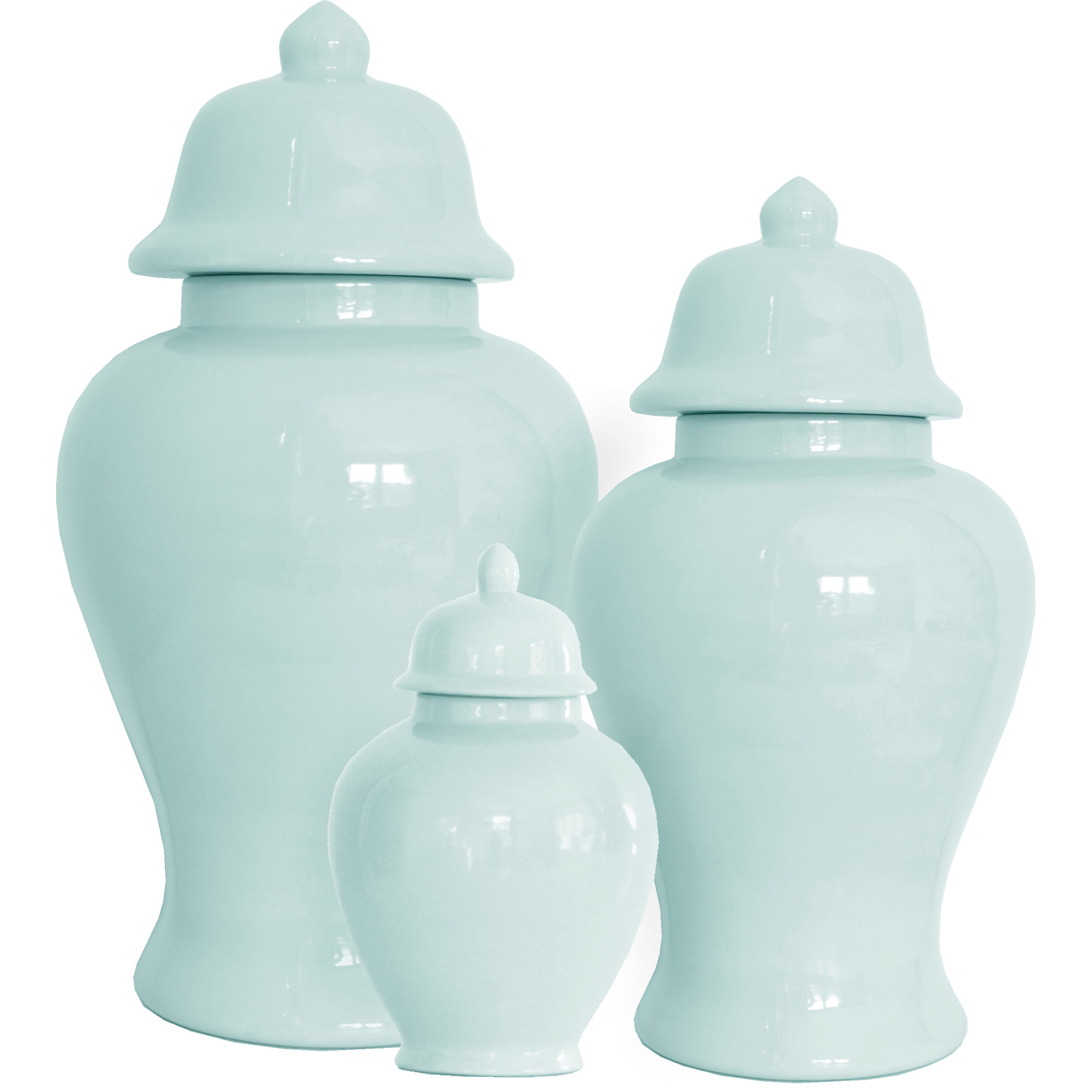 Robin's Egg Blue Ginger Jars