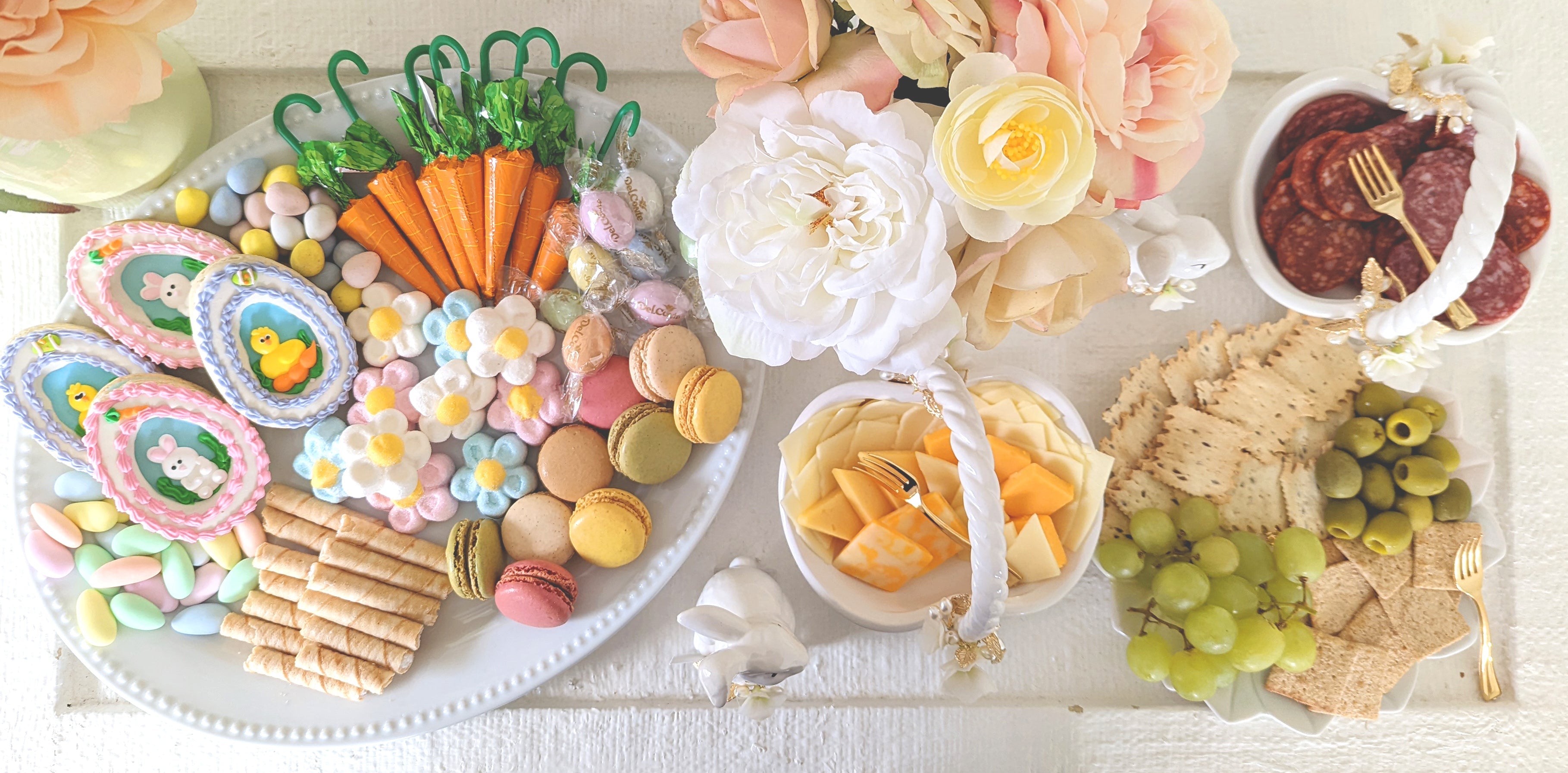 Bunny and Basket Serving Dish with Card Holder