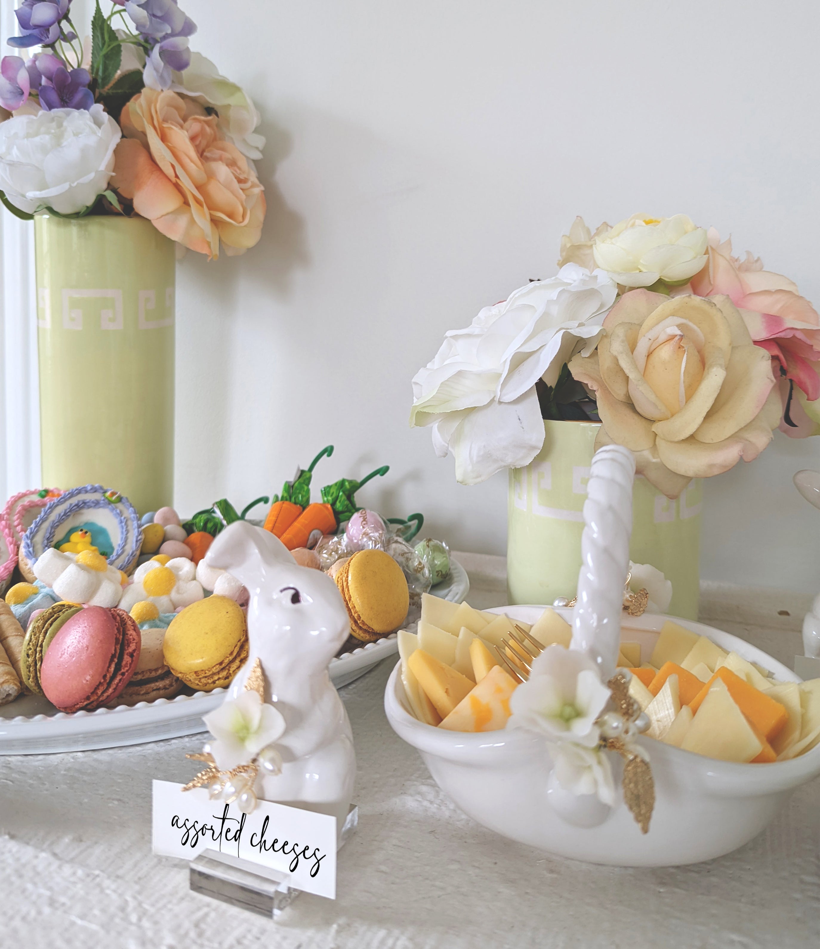 Bunny and Basket Serving Dish with Card Holder