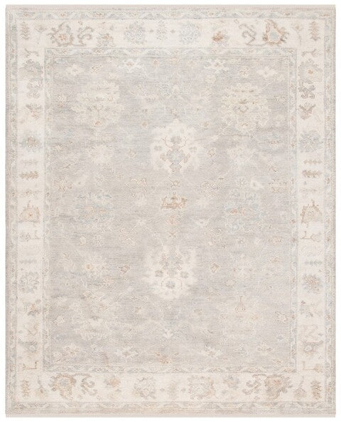 Samarkand Wool Rug in Ivory and Silver