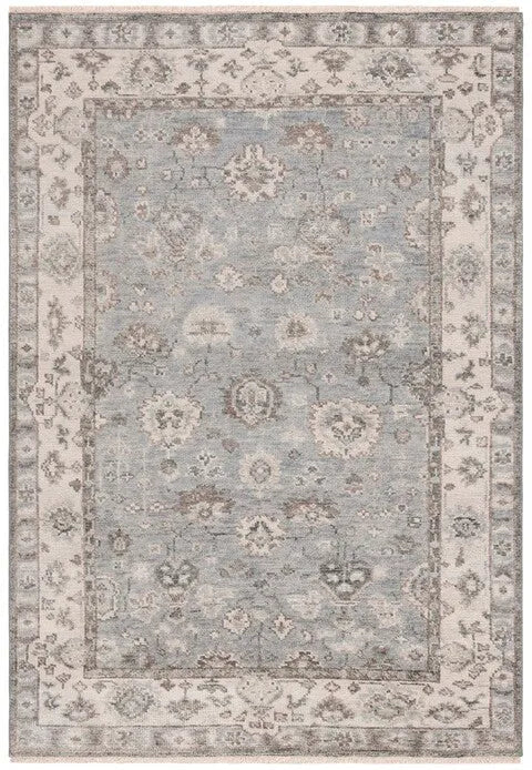 Samarkand Wool Rug in Gray and Ivory