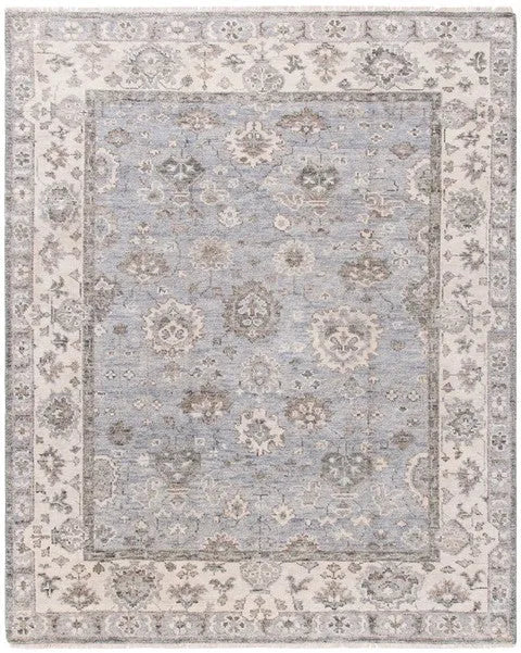 Samarkand Wool Rug in Gray and Ivory