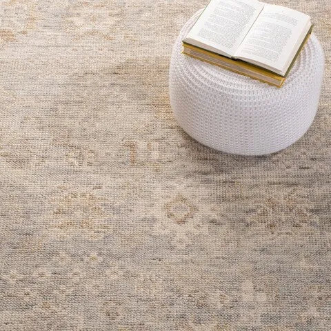 Samarkand Wool Rug in Light Gray and Beige