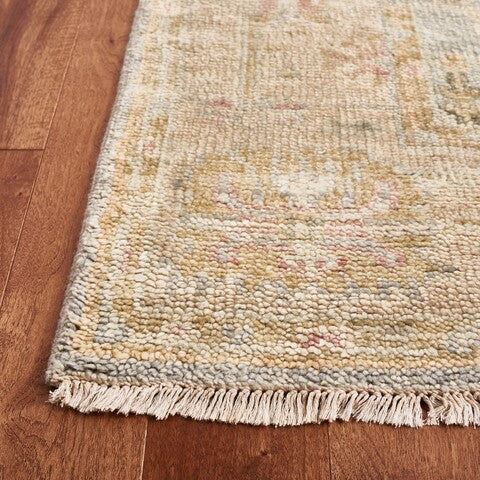 Samarkand Wool Rug in Light Blue and Sage