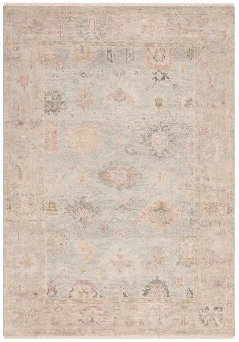 Samarkand Wool Rug in Light Blue and Sage