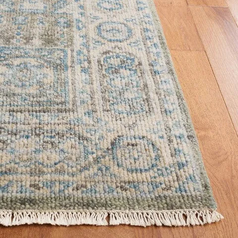 Samarkand Wool Rug in Light Blue and Ivory