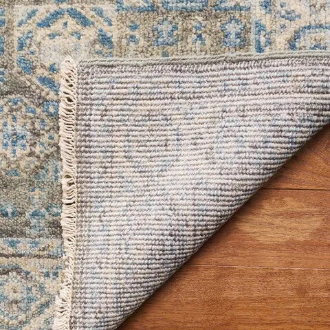 Samarkand Wool Rug in Light Blue and Ivory