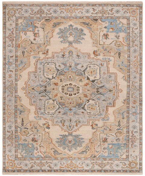 Sultanabad Wool Rug in Beige and Gray