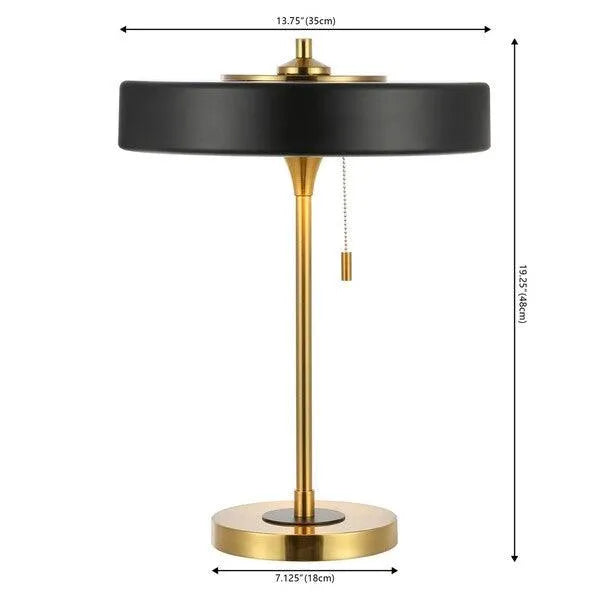 Safavieh Decker Table Lamp in Black/Brass with Pull Chain