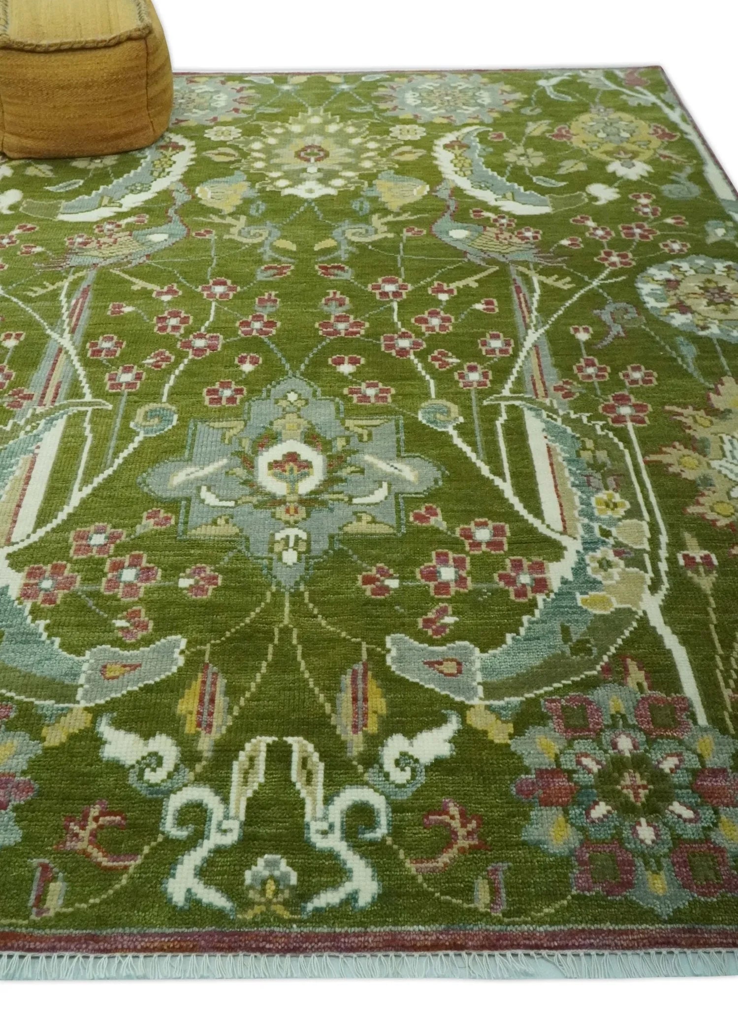 The Peacock Garden Bird Hand Knotted Custom Made Wool Area Rug