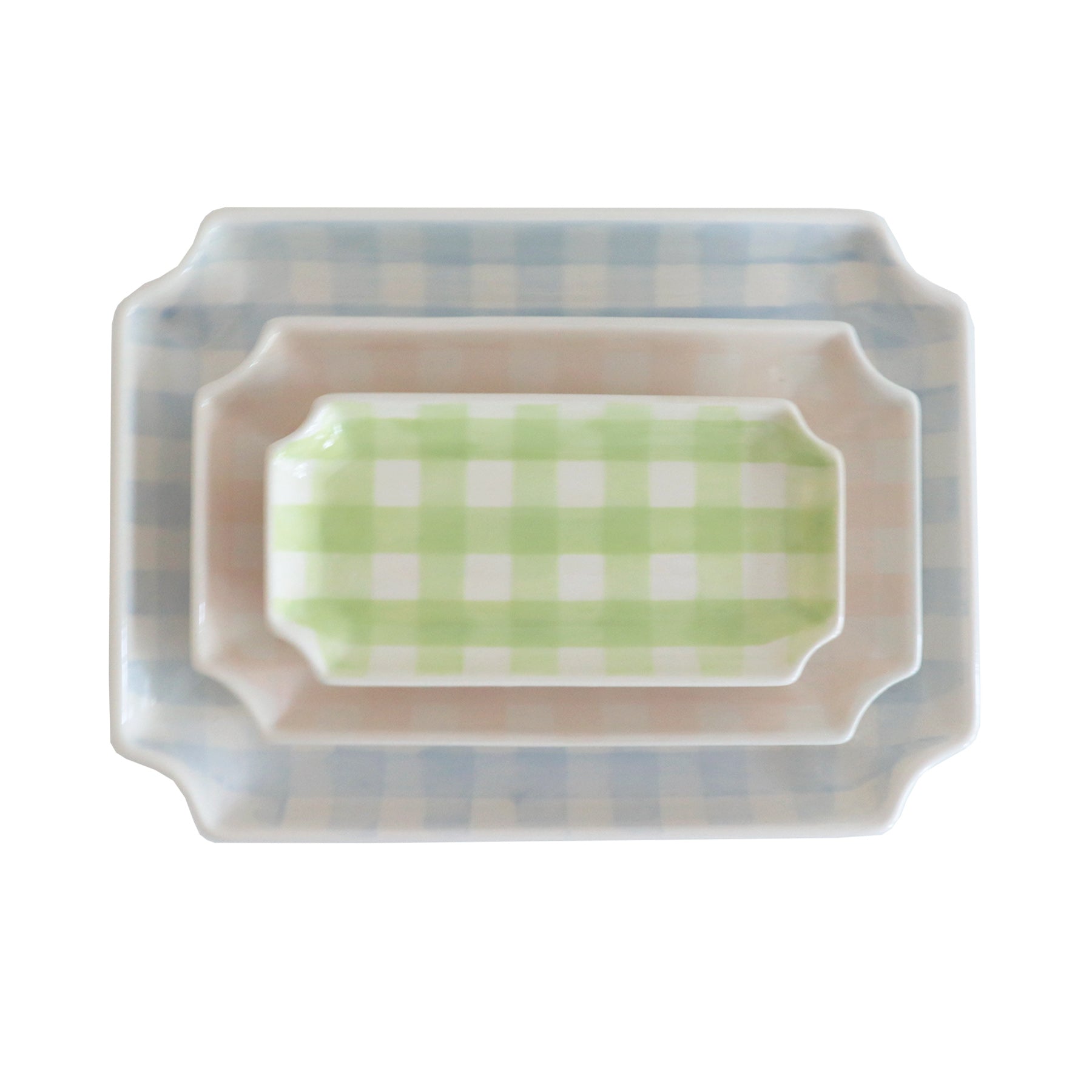 Gingham Trays