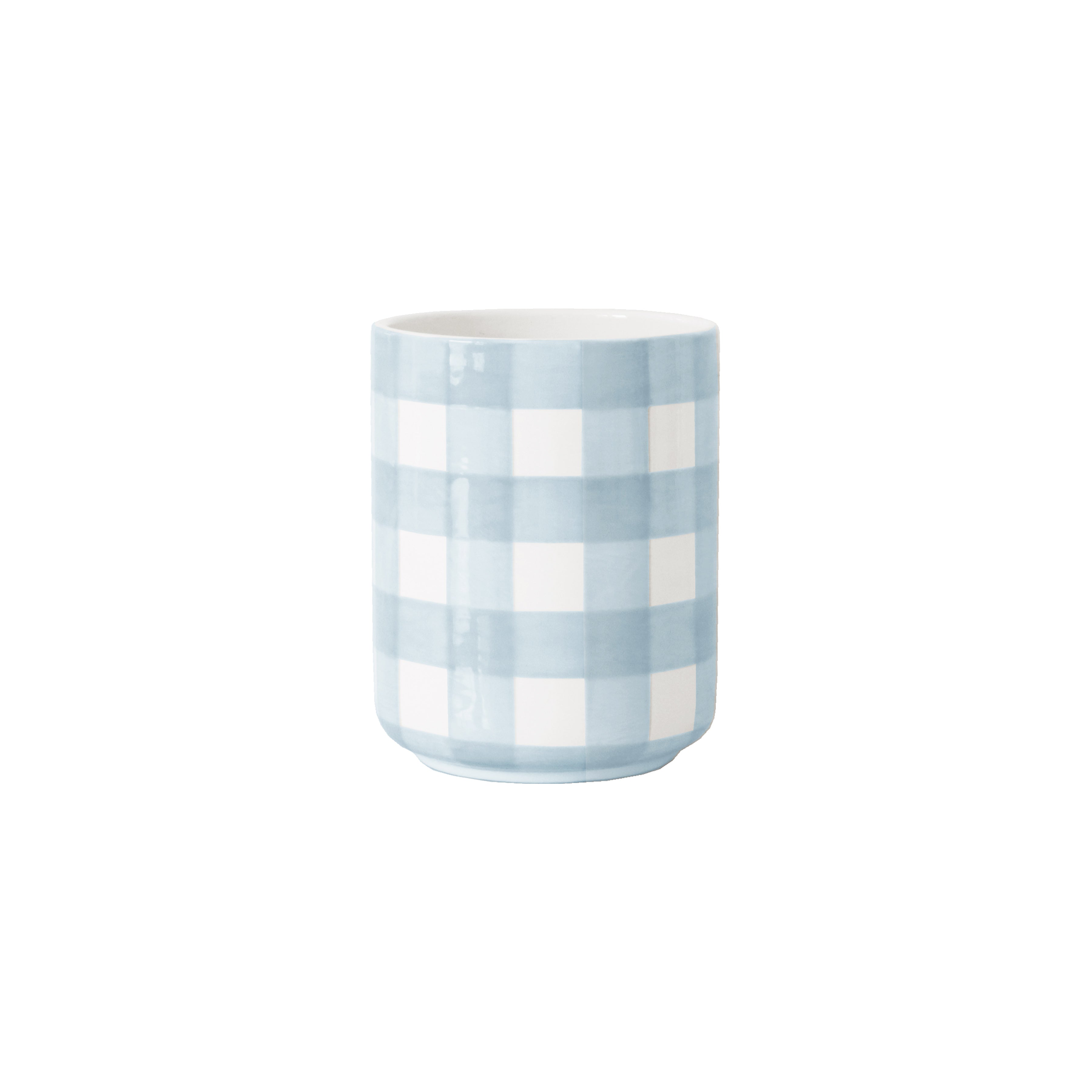 Gingham Large Vase/ Utensil Holder