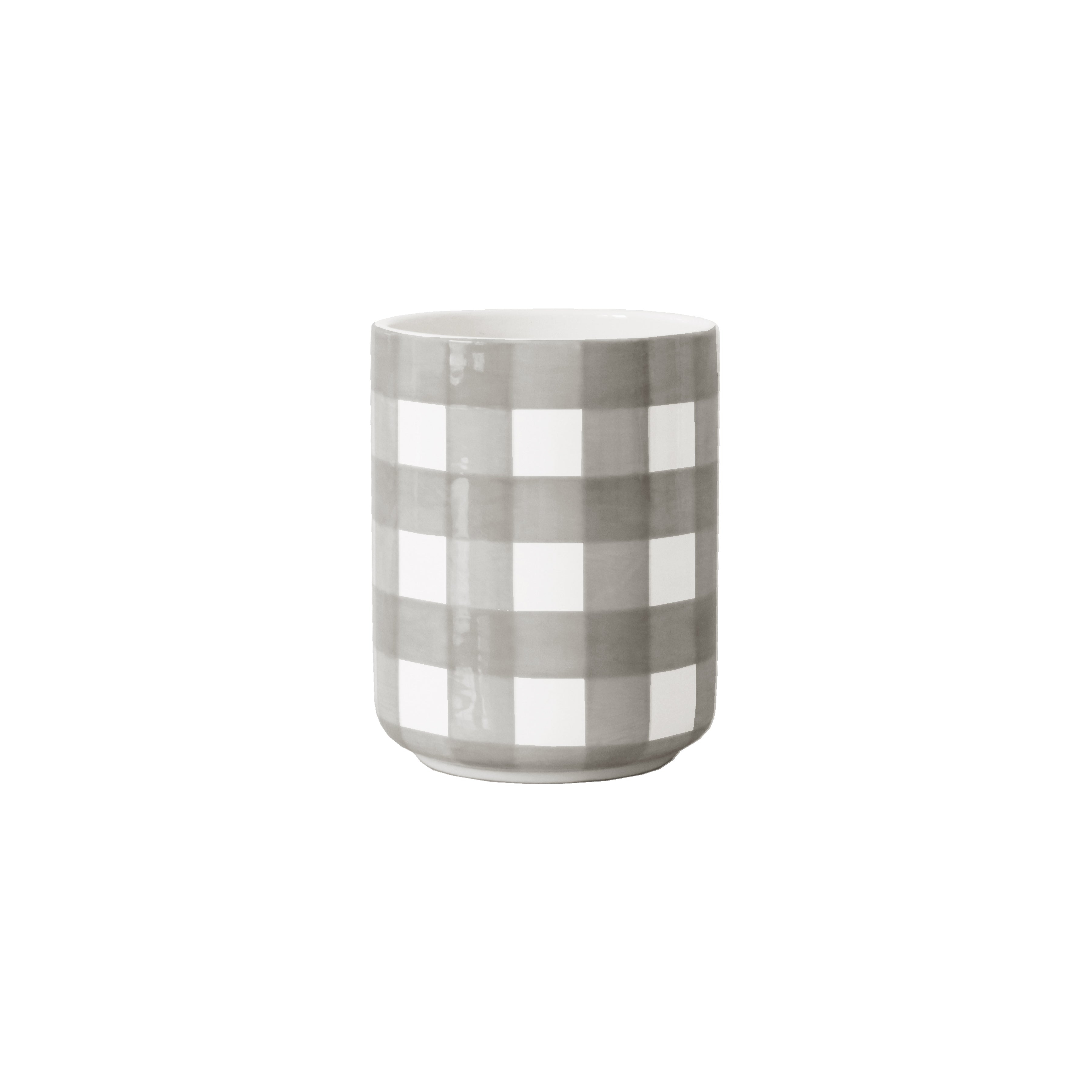 Gingham Large Vase/ Utensil Holder