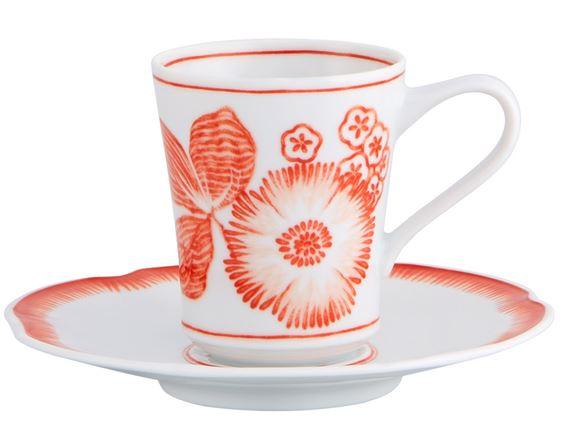 Vista Alegre Vista Alegre Coralina Coffee Cup and Saucer(Set of 4)