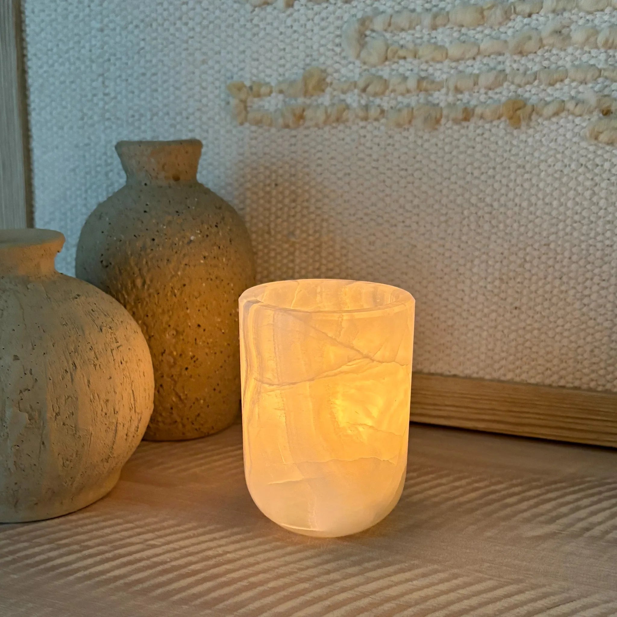 White Onyx Votive Candle Holder