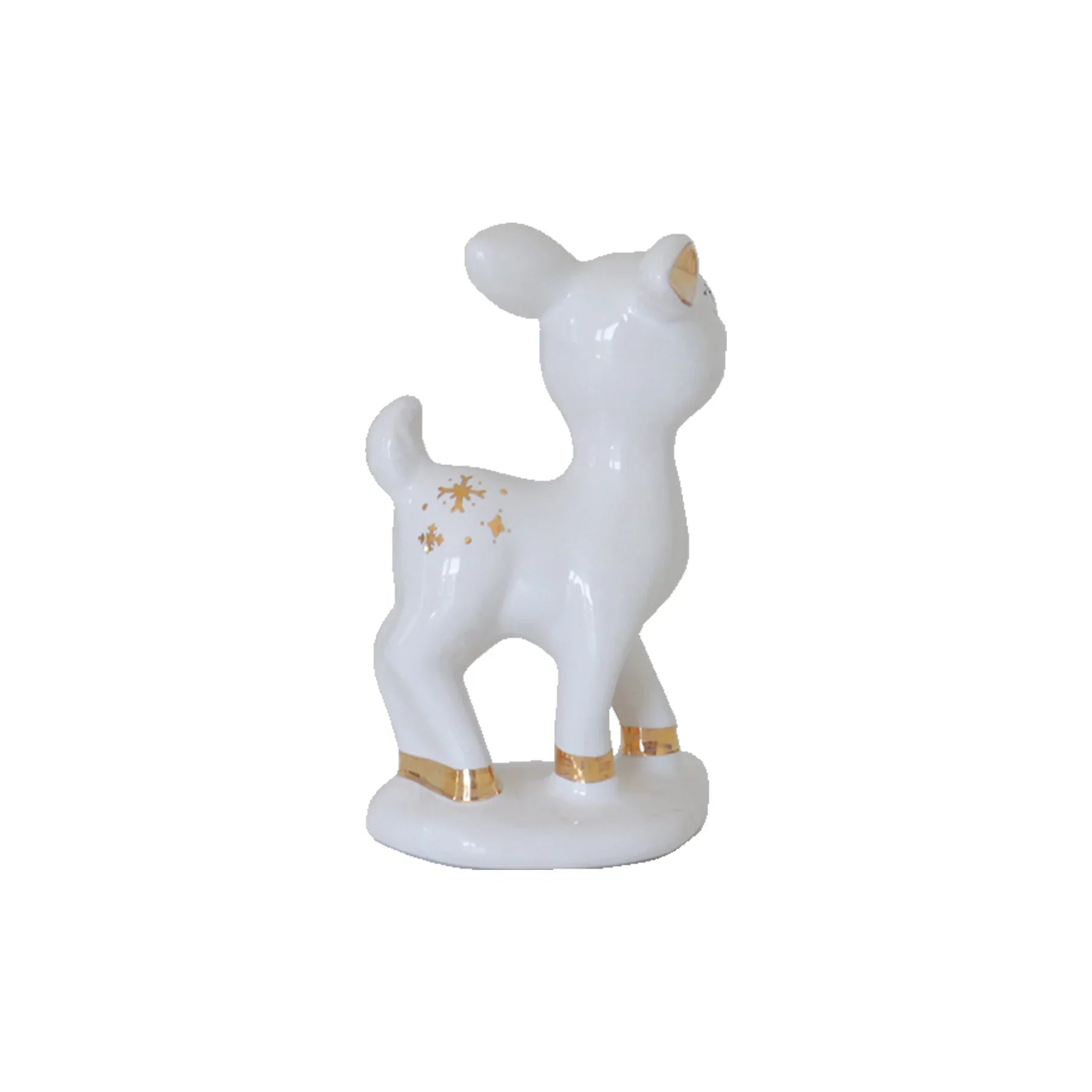 Retro Reindeer Baby in White