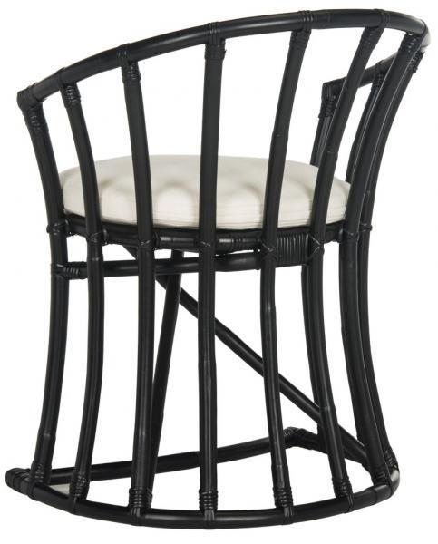 Safavieh Bates Black Rattan Accent Chair