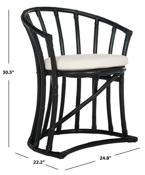 Safavieh Bates Black Rattan Accent Chair