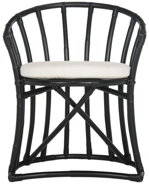 Safavieh Bates Black Rattan Accent Chair