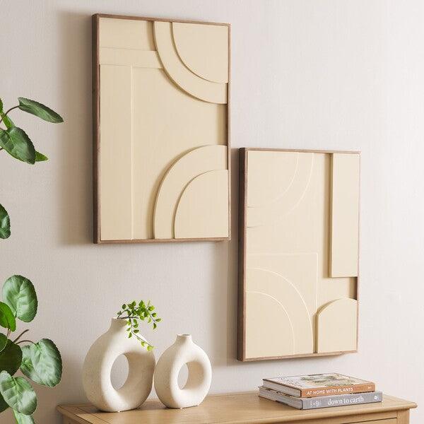 Modern Geometry Wall Art in Natural (Set of 2)