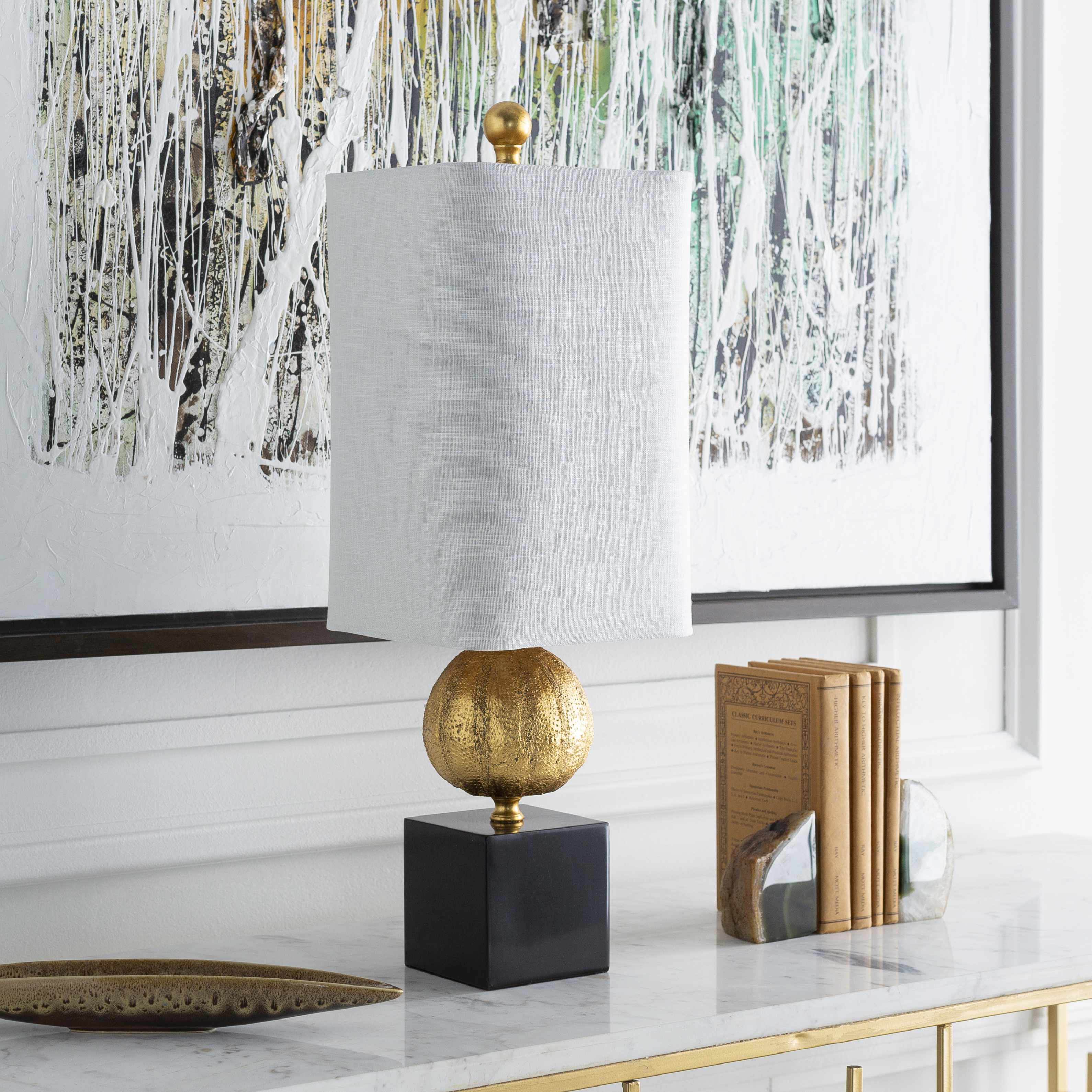 Watsonville Resin Table Lamp in Gold and Black