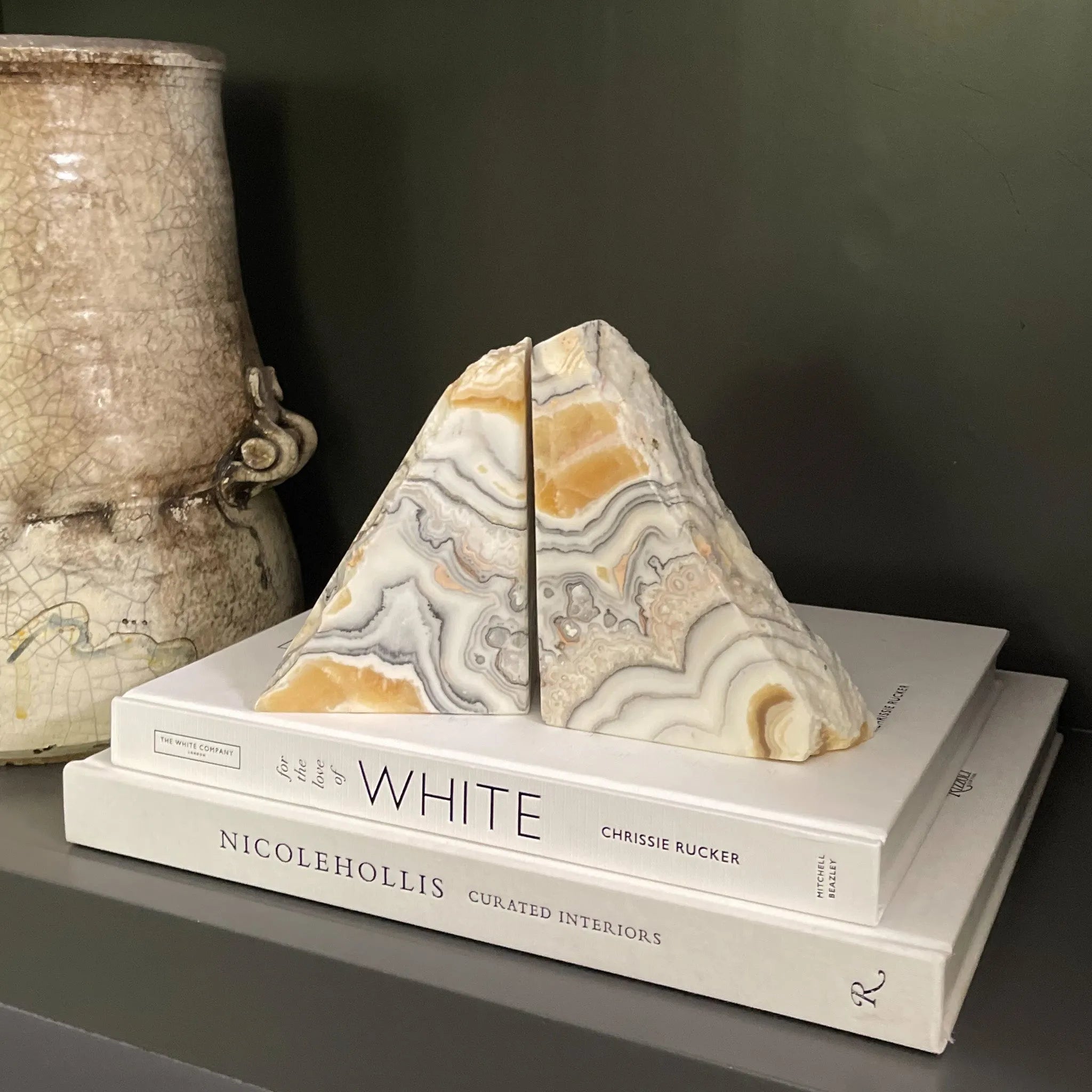 Zebra Calcite Bookend Pair