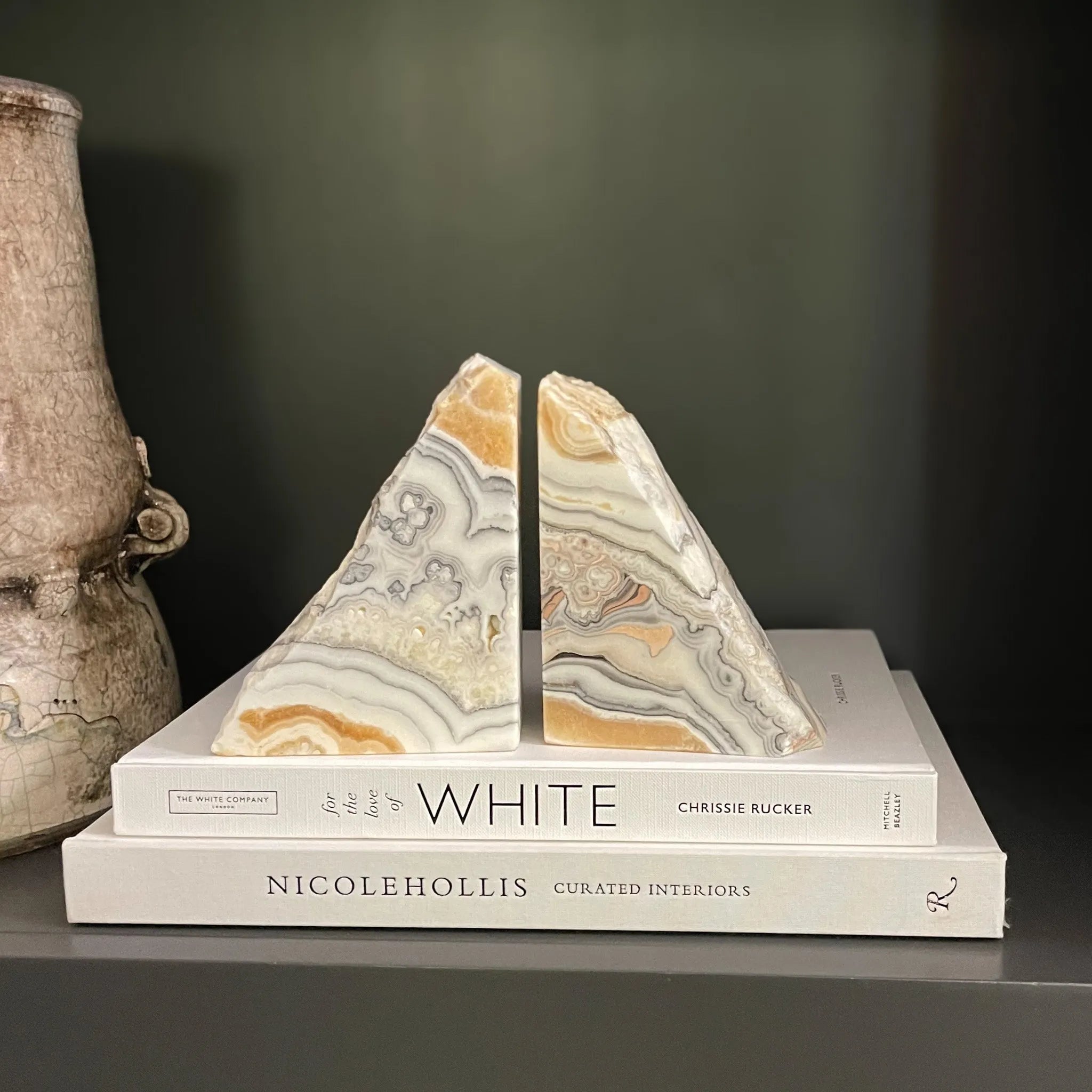 Zebra Calcite Bookend Pair