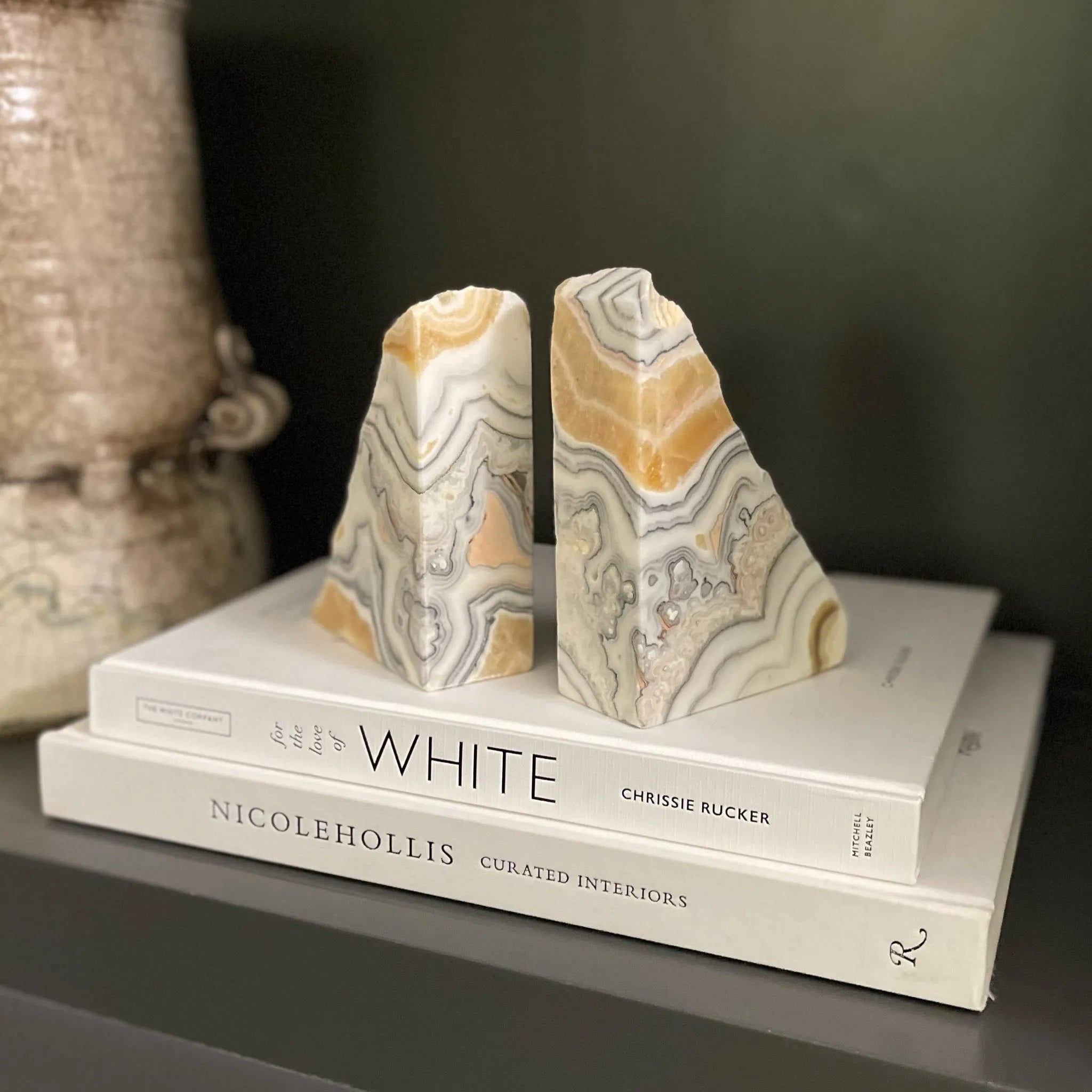 Zebra Calcite Bookend Pair