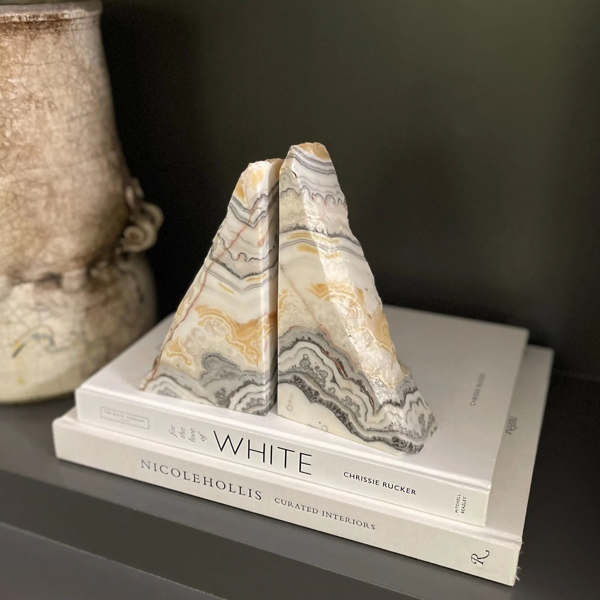 Zebra Calcite Bookend Pair