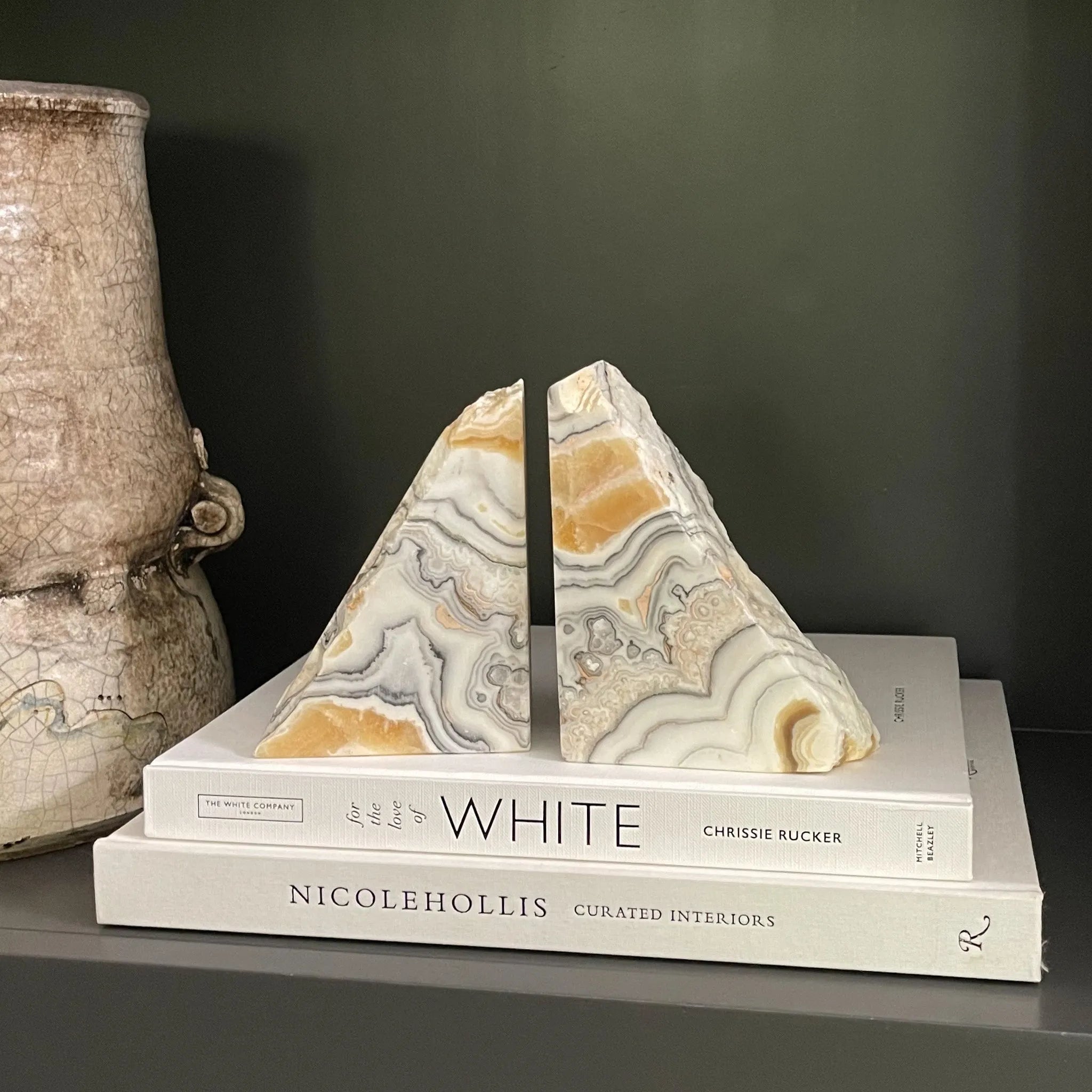 Zebra Calcite Bookend Pair