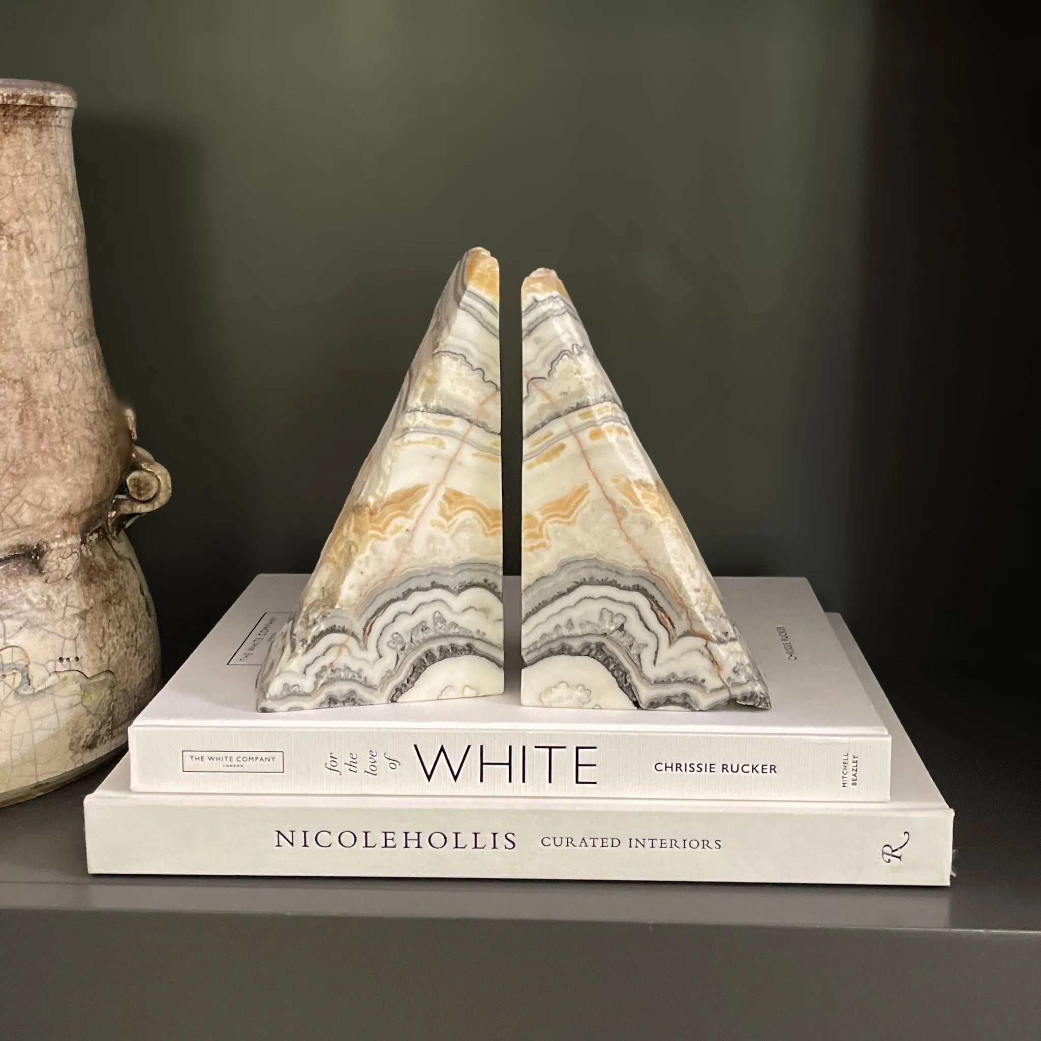 Zebra Calcite Bookend Pair