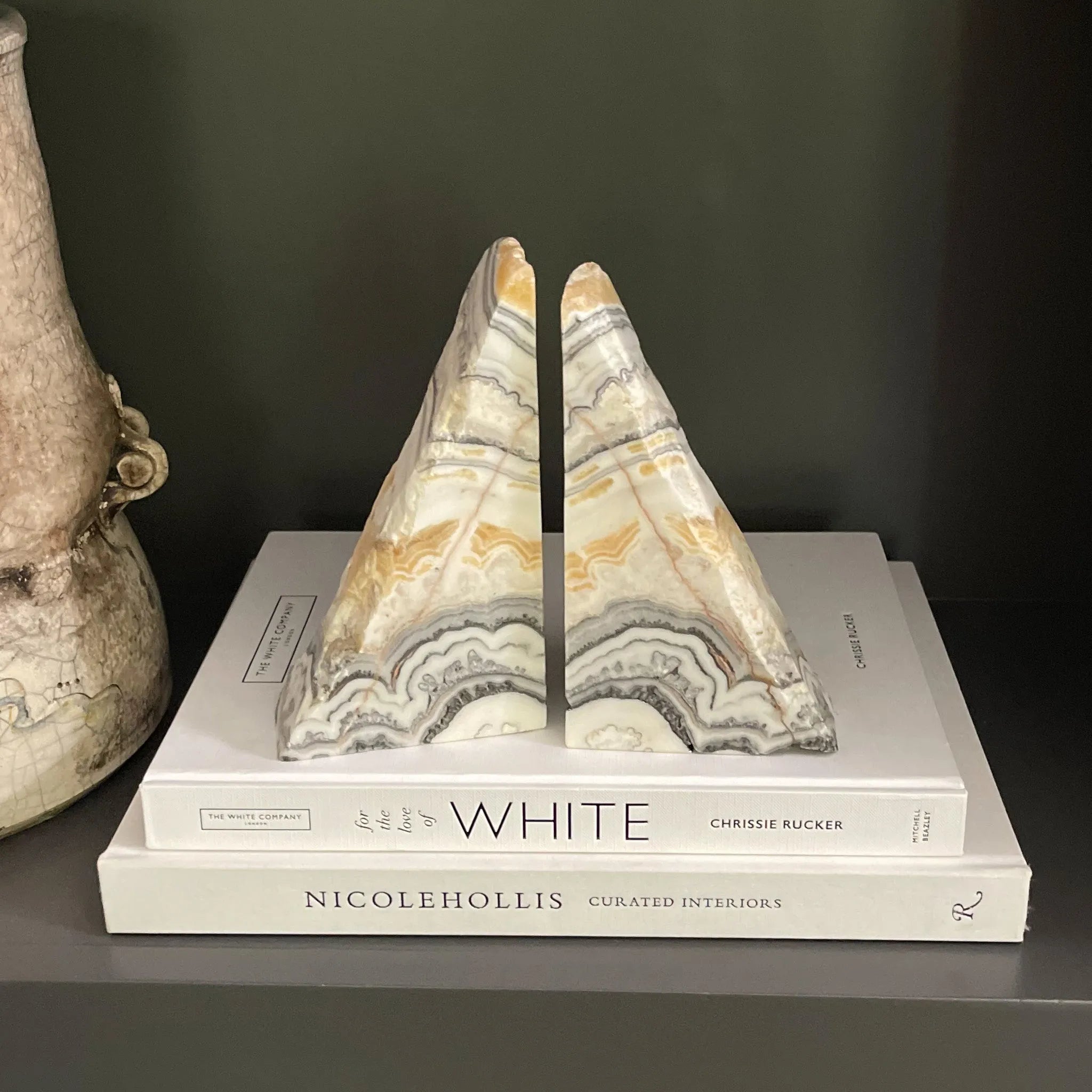 Zebra Calcite Bookend Pair