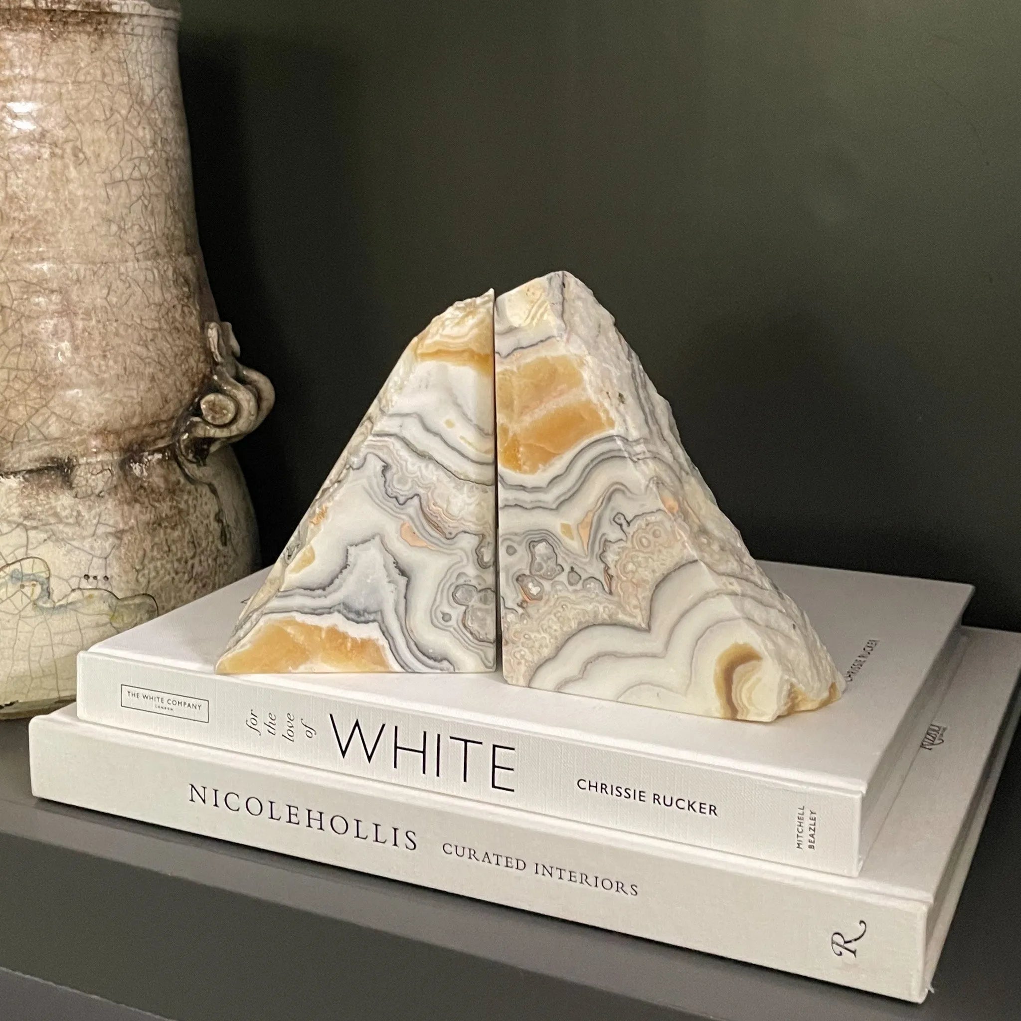 Zebra Calcite Bookend Pair