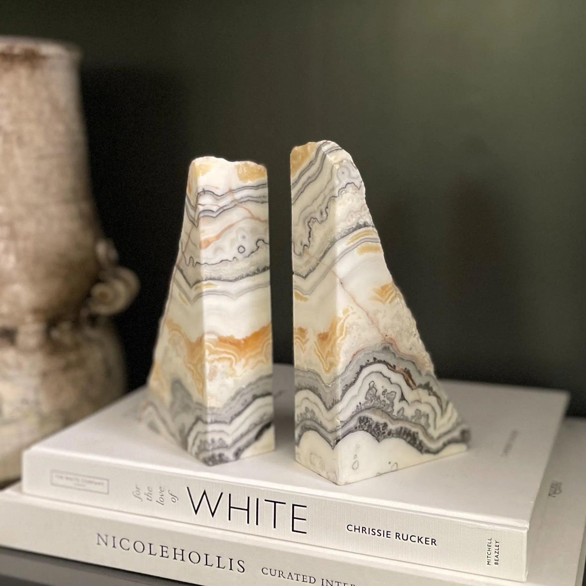 Zebra Calcite Bookend Pair