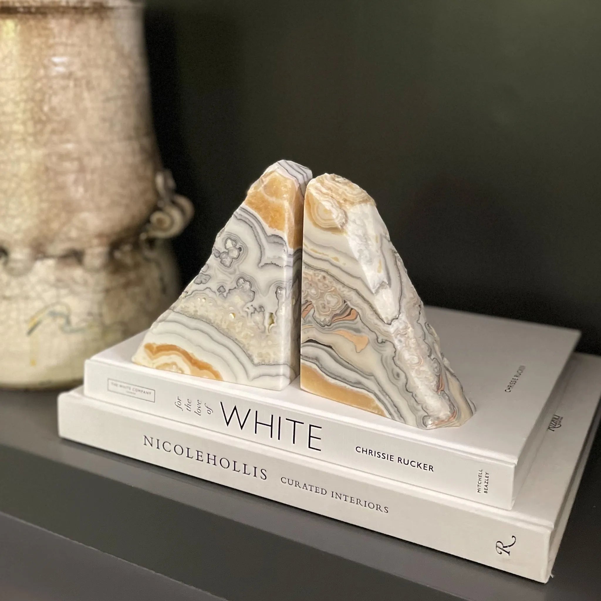 Zebra Calcite Bookend Pair