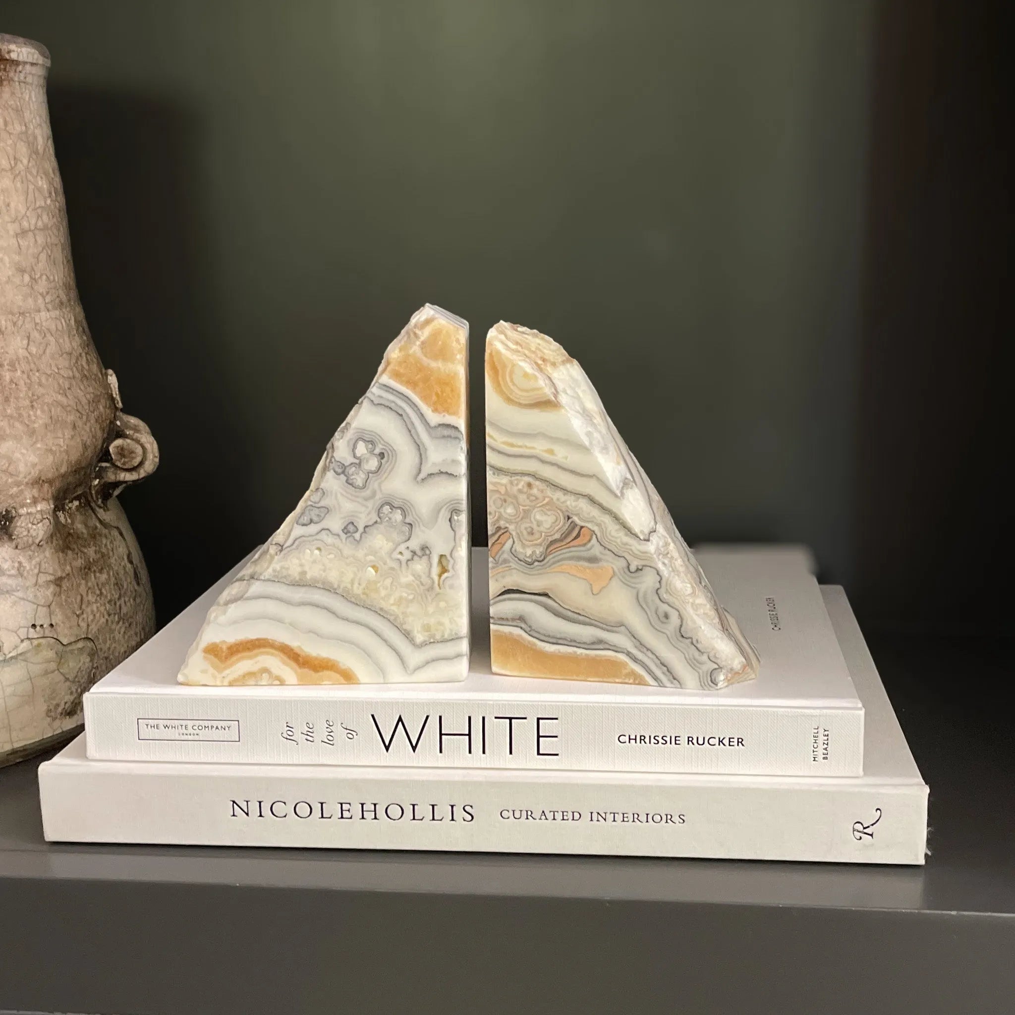 Zebra Calcite Bookend Pair