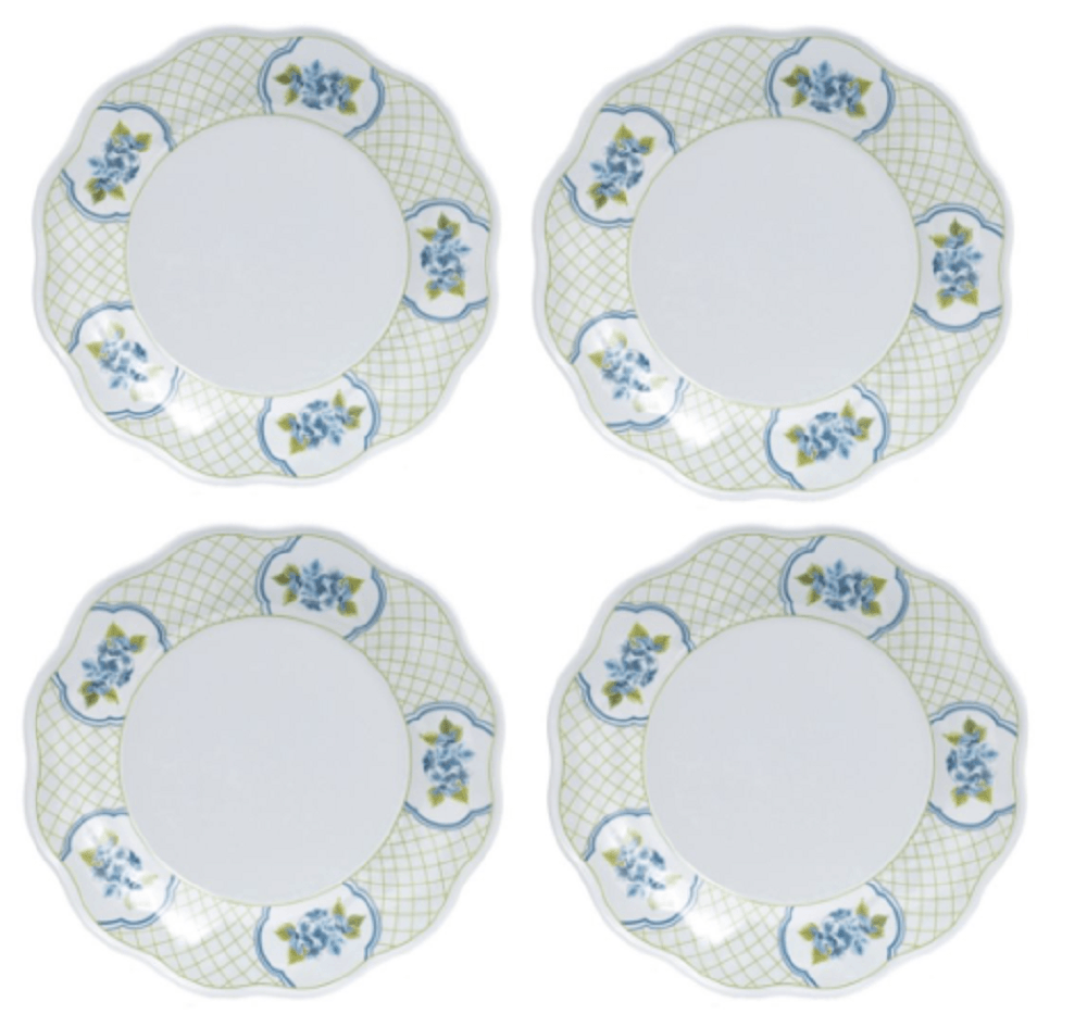 The Enchanted Home Hydrangea Garden Dinner Plate (Green-Set of 4)