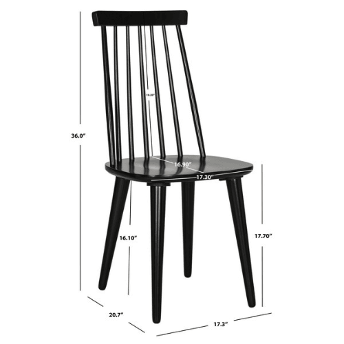 Safavieh Burris Sleek Black Windsor Side Dining Chair