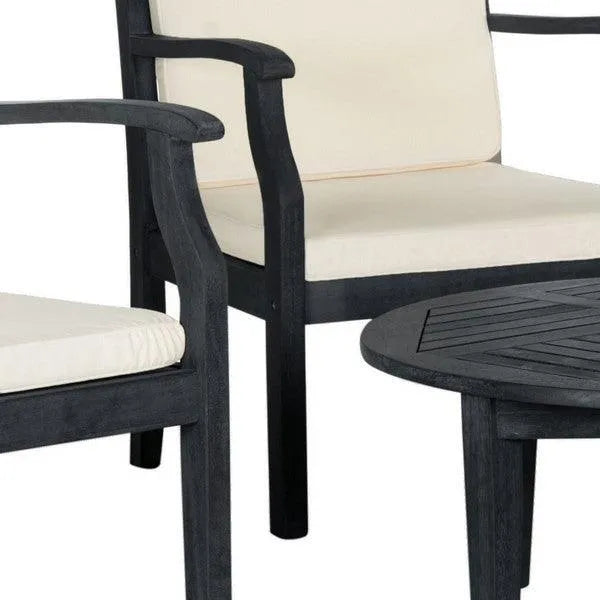 Safavieh Slate Acacia Crosshatch Outdoor Cocktail Lounge Set (5 Piece Set)