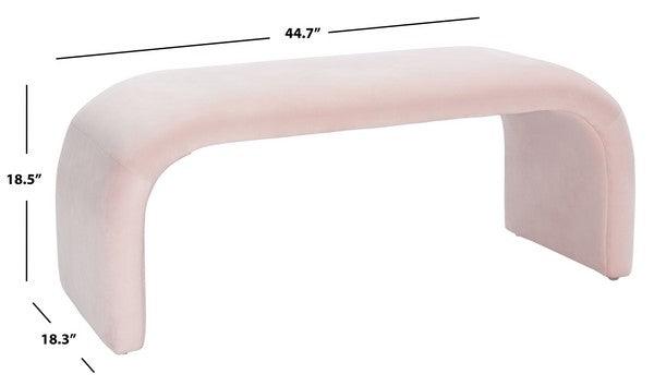 Safavieh Tenko Light Pink Velvet Bench