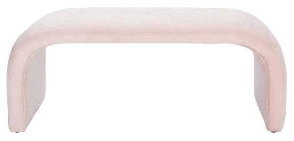 Safavieh Tenko Light Pink Velvet Bench