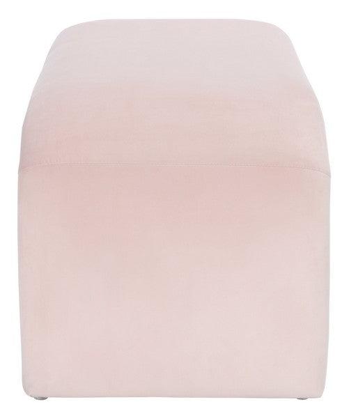 Safavieh Tenko Light Pink Velvet Bench