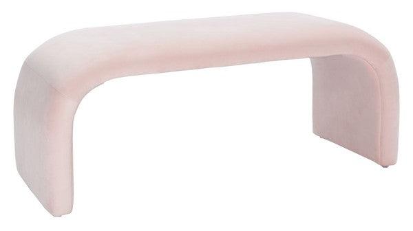 Safavieh Tenko Light Pink Velvet Bench